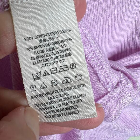 Free People Take The Plunge Tank Top XS Lilac Scoop Neck Minimalist Jersey Knit - Picture 10 of 11